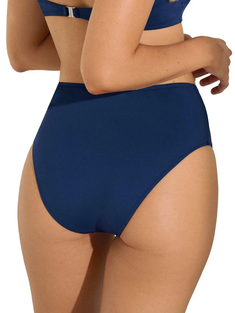 Bas maillot slip de bain échancré taille haute Palma Bleu marine