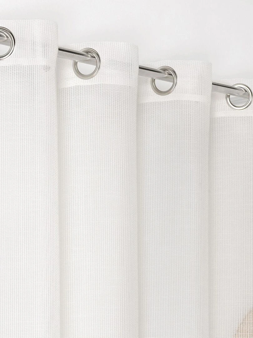 Voilage tissé maille uni Blanc