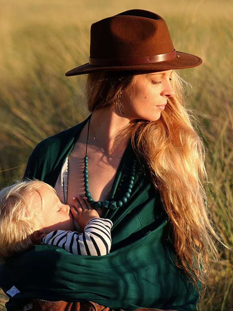 Collier d'allaitement Peacock Hexagonal   Bleu pétrole