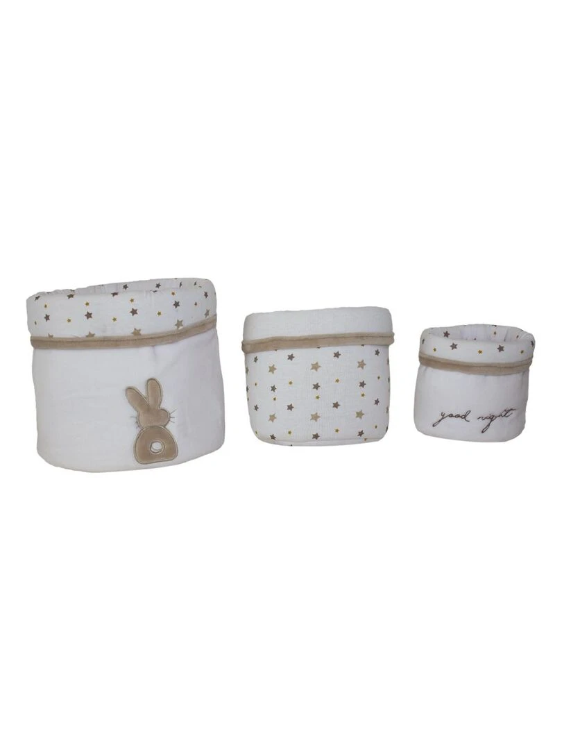 corbeille lot * 3 "ETOILE" LES CHATOUNETS Blanc