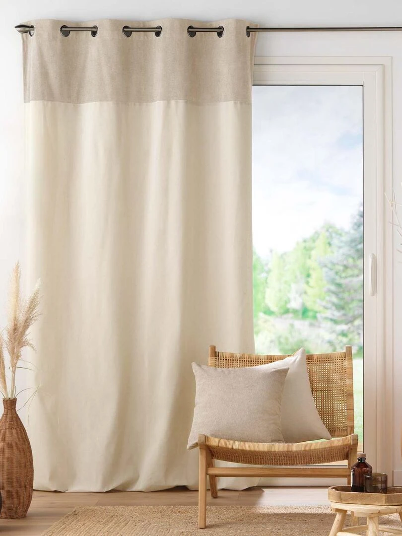 Rideau à top bouclette   Beige