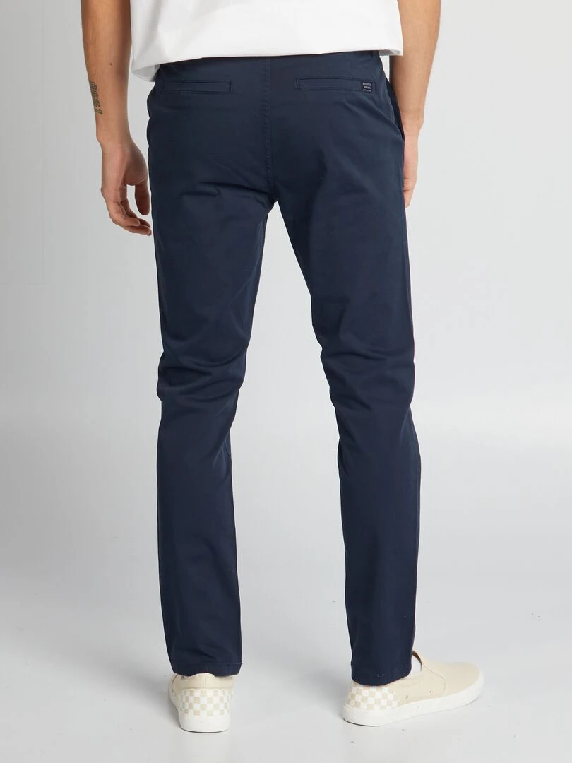 Pantalon chino uni   Bleu