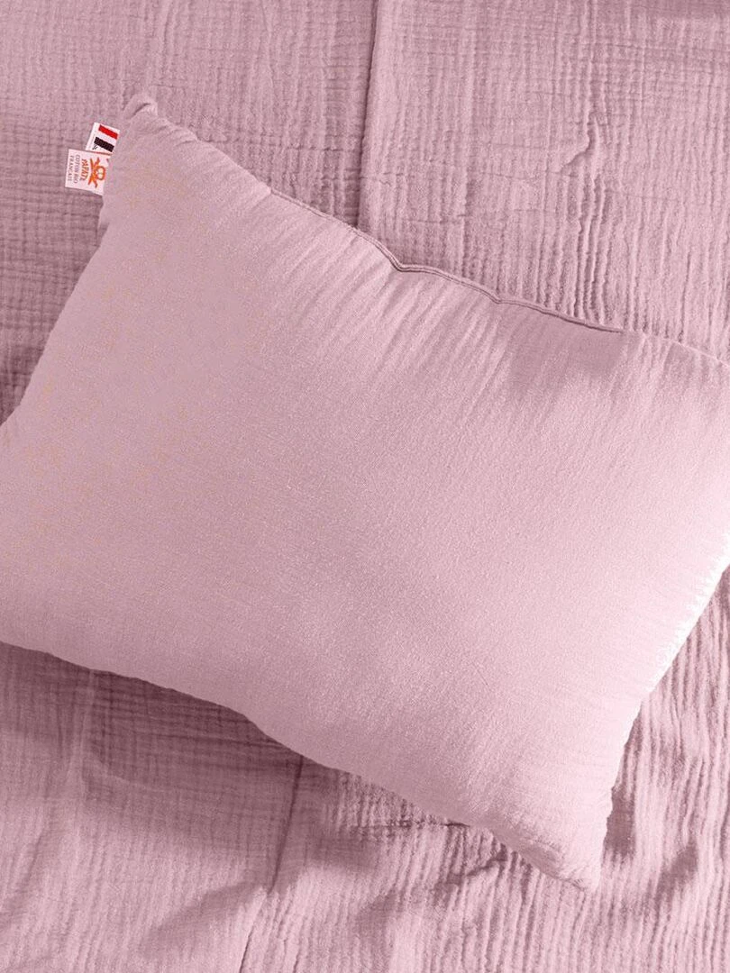 Coussin Rectangle en Coton Bio Rose   Rose
