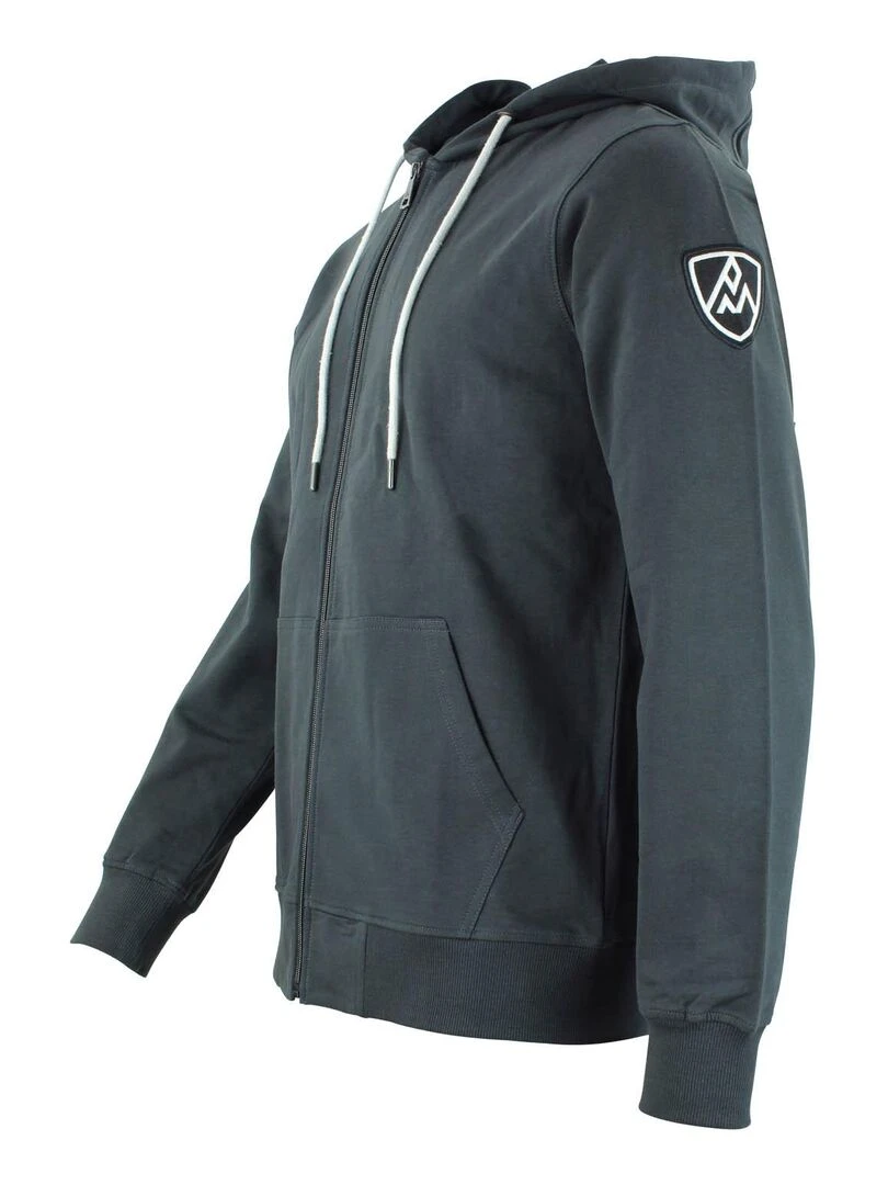 Sweat zippé à capuche homme CAGE   PEAK MOUNTAIN   gris anthracite