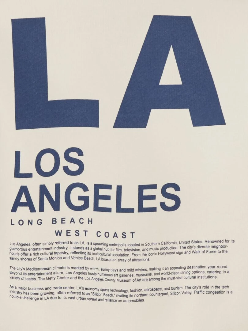 Sweat en molleton imprimé 'USA'   Ecru