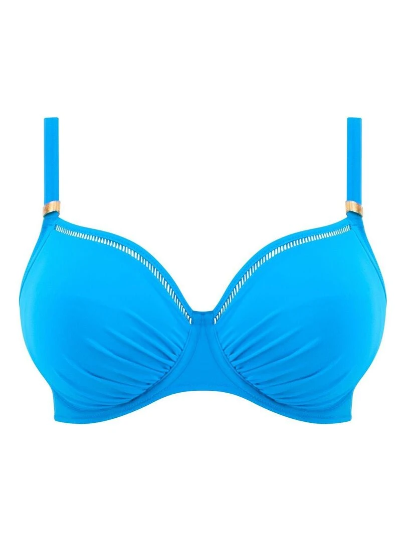 Haut de maillot de bain à armatures et bonnets plissés East Hampton   Bleu