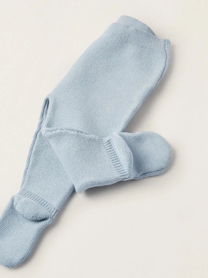 Manteau + Pantalon en Maille pour Nouveau Né  EARLY BLOOM   Bleu clair