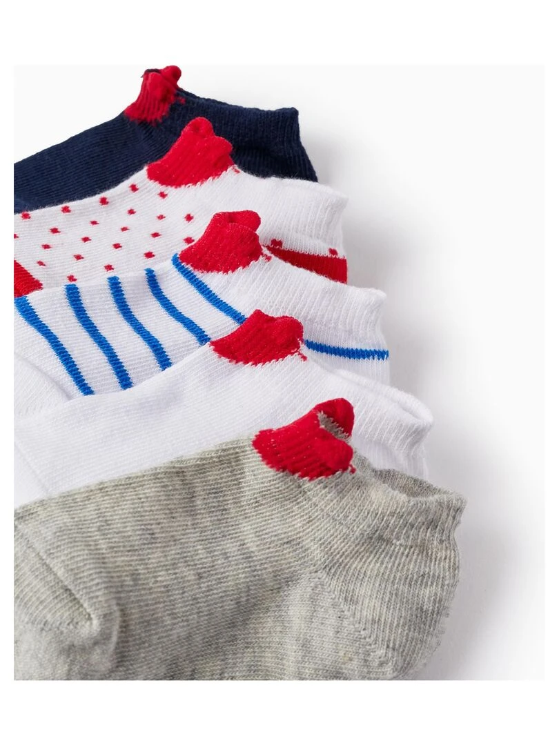 Lot 5 Paires de Socquettes pour Bébé Fille 'Cœurs' PICASSO Multicolore
