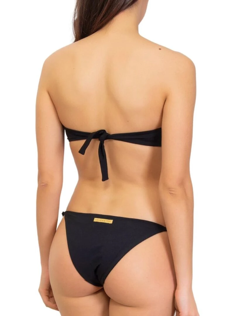 Bas de bikini  tanga à nouettes Casa Di Bambole   Noir