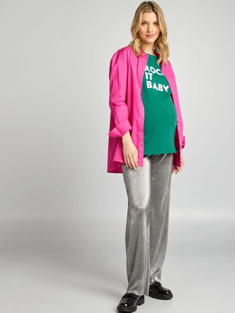 Chemise oversize de maternité Rose