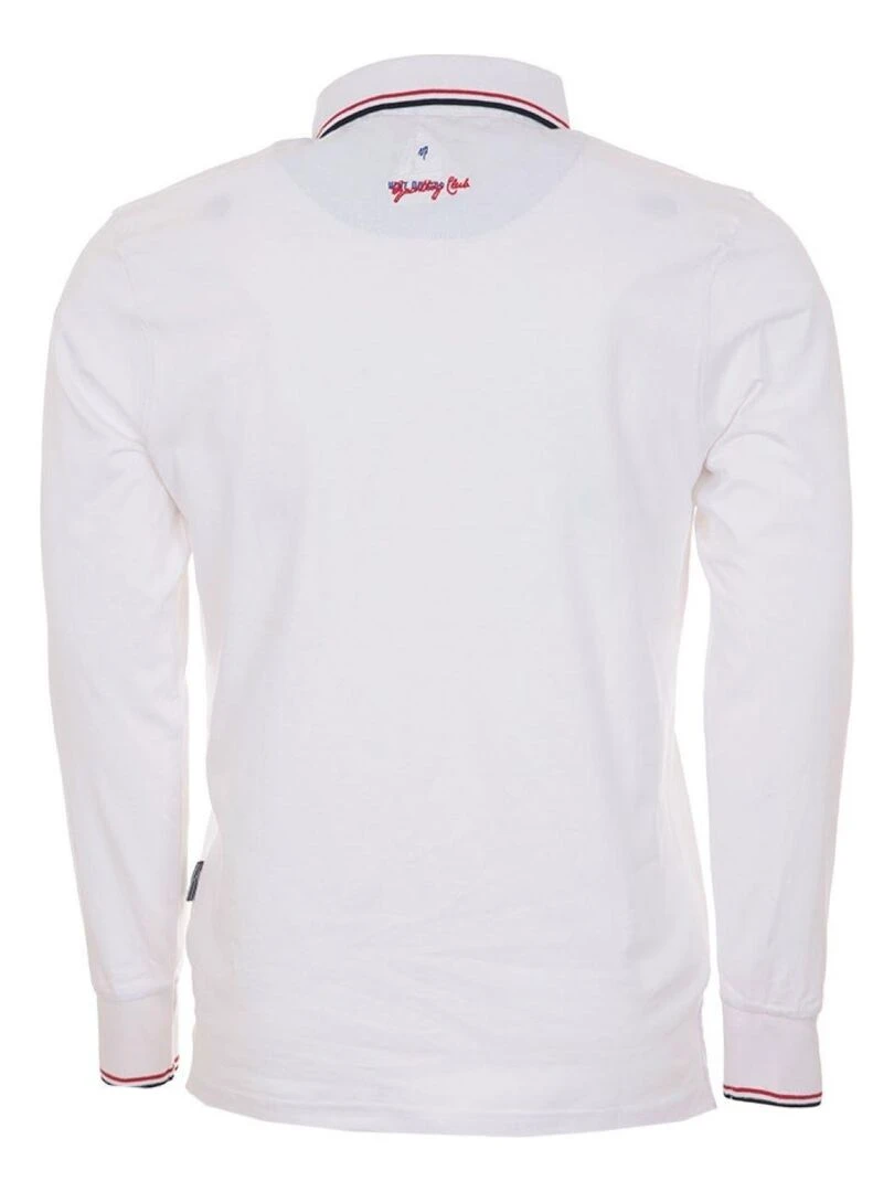 Polo manches longues homme CAPLANO VENT DU CAP Blanc