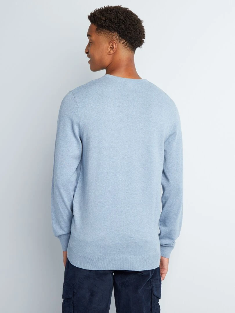 Pull uni à col rond +1m90   Bleu