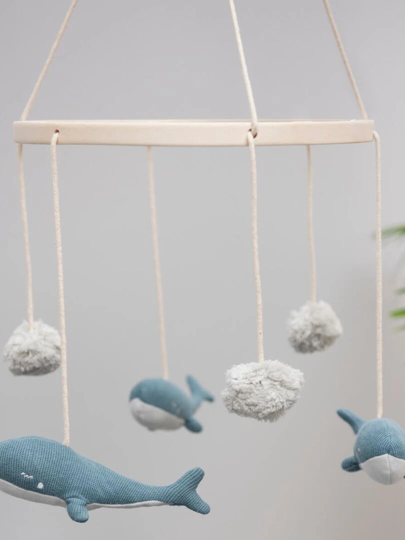 Mobile tricot WHALE   Bleu