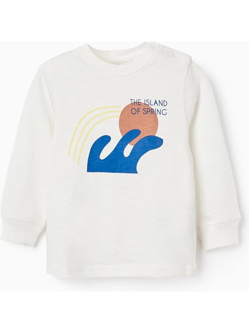 T shirt à manches longues pour bébé garçon 'Island of Spring' manches longues SICILIAN DAYS Blanc
