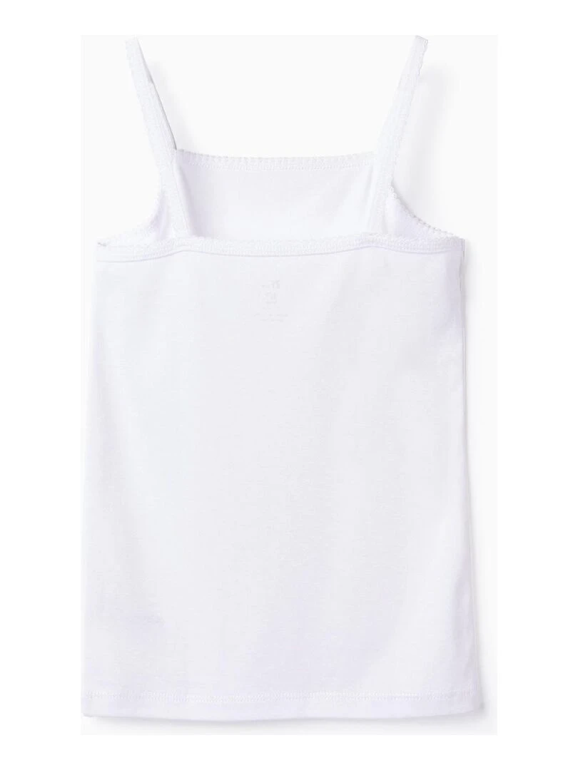 Pack 3 Tops Intérieurs en Coton pour Fille Blanc