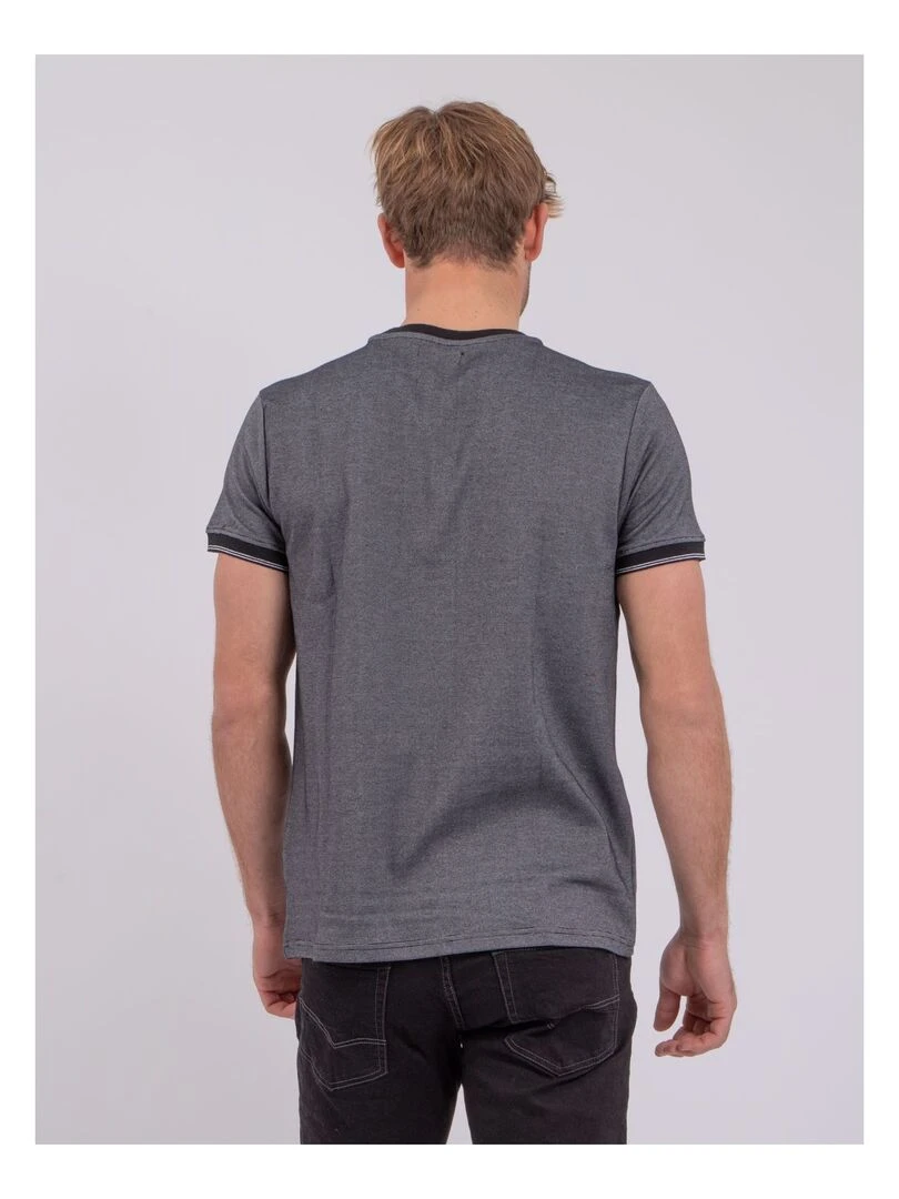 T shirt manches courtes col rond pur coton NOMIKO Noir