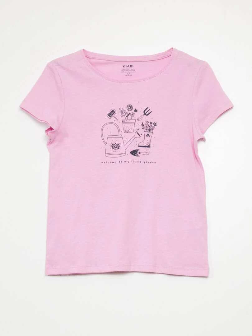Lot de 3 t shirts imprimés   Blanc/rose/bleu
