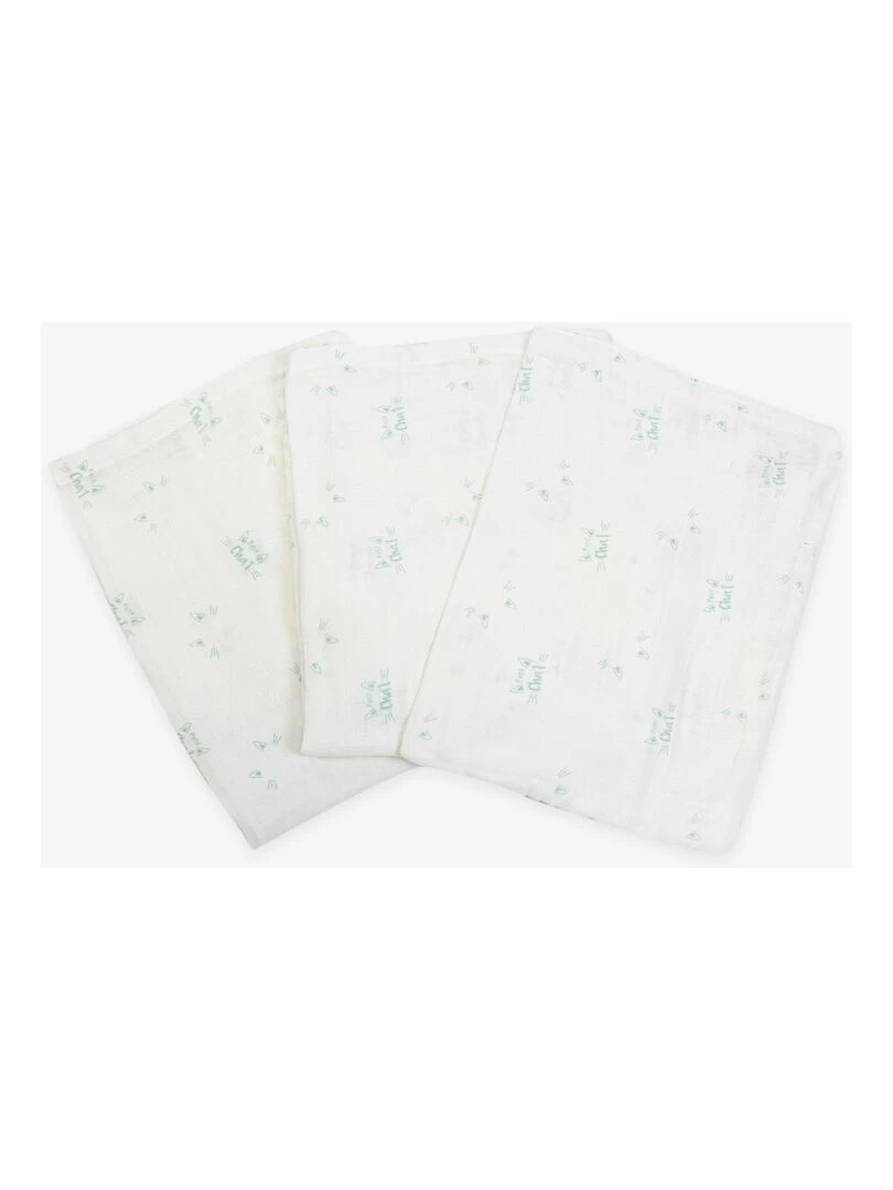 Lot de 3 gants de toilette bébé Kinousses Vert