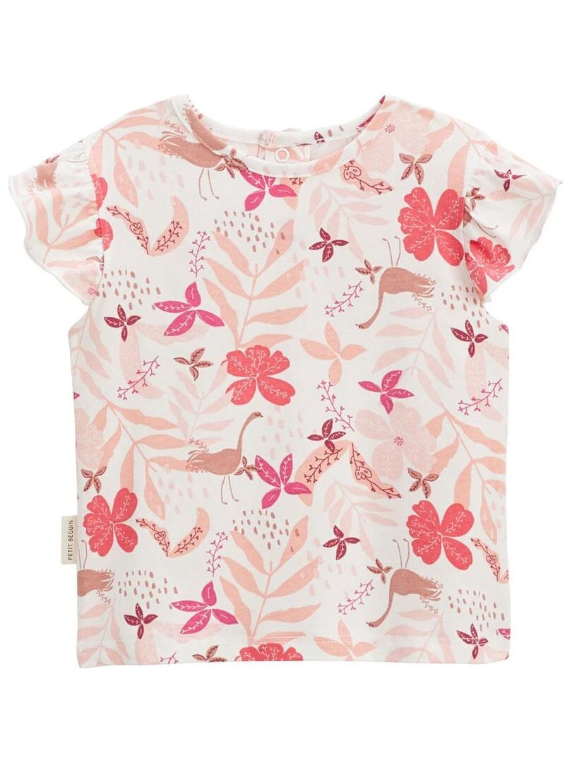 Ensemble bébé t shirt et short en gaze de coton Lipsi Rose