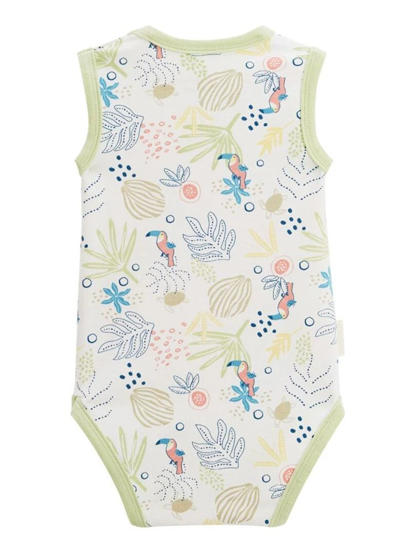 Lot de 2 bodies bébé sans manches Moka   Vert