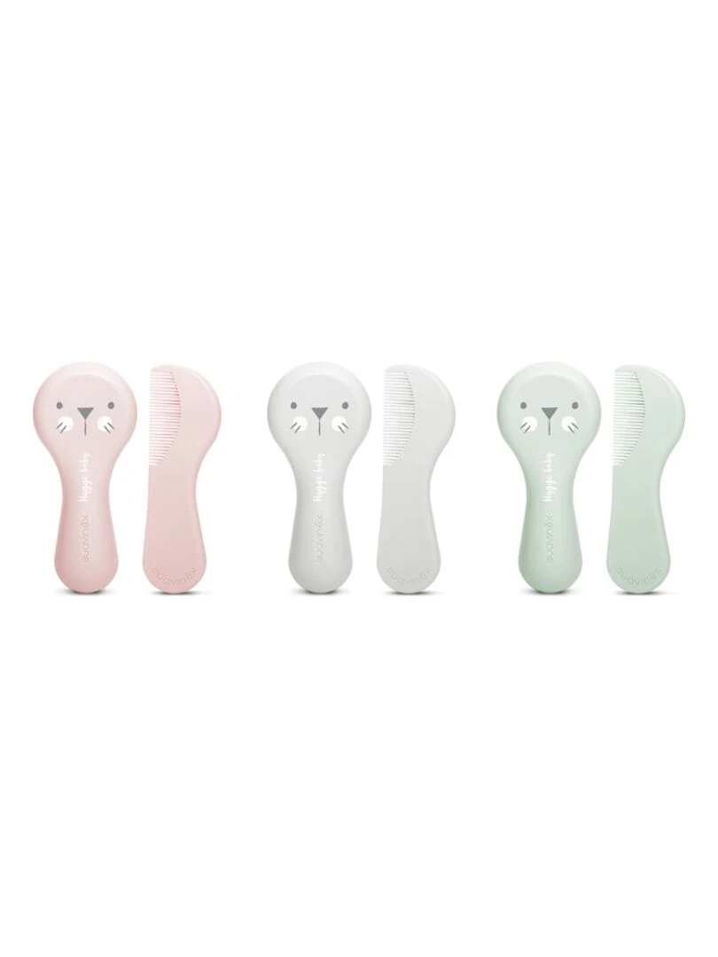 Peigne et brosse Hygge Baby lapin vert   Vert d'eau