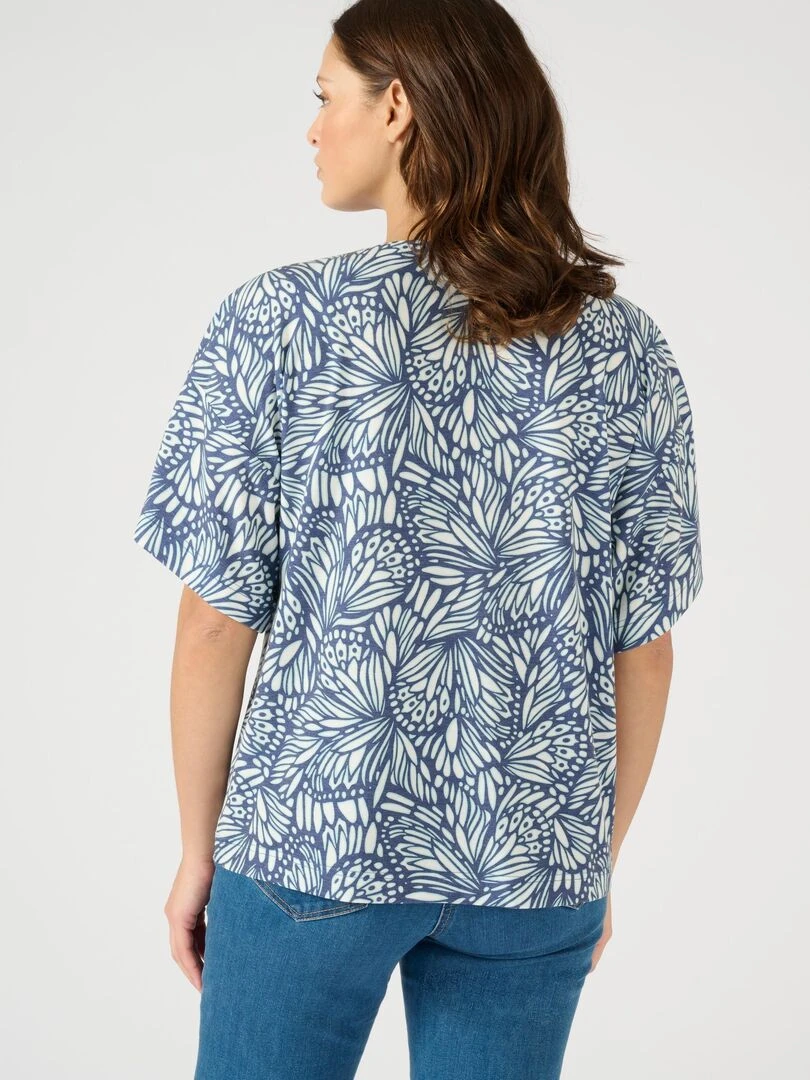 Tee shirt manches courtes kimono Climatyl   Damart   Bleu marine