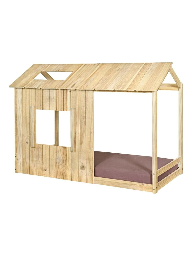 Lit cabane avec matelas Koh AKITEN RETAIL Marron
