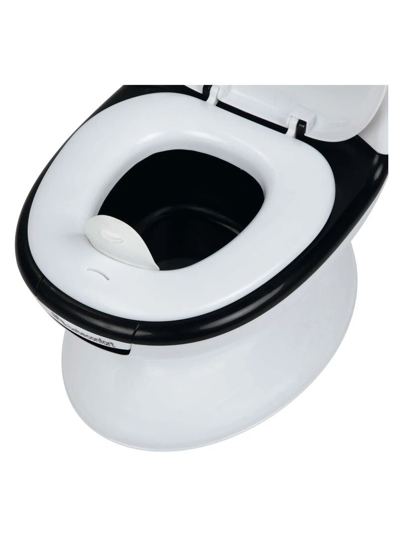 Bebebconfort Mini toilette Panda  Pot avec bruit de chasse d'eau   Blanc Noir