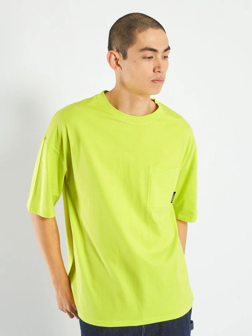 T shirt oversize en jersey   Jaune