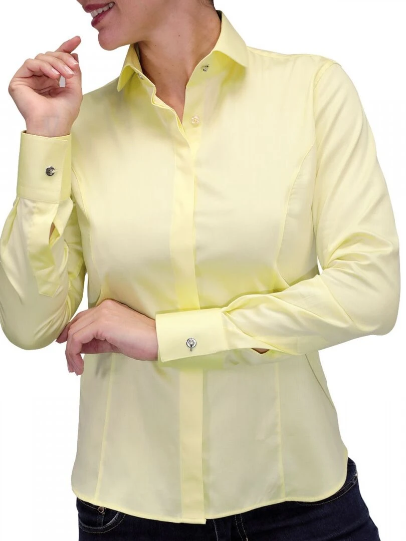 Chemise bouton metal NEW WEAVE Jaune