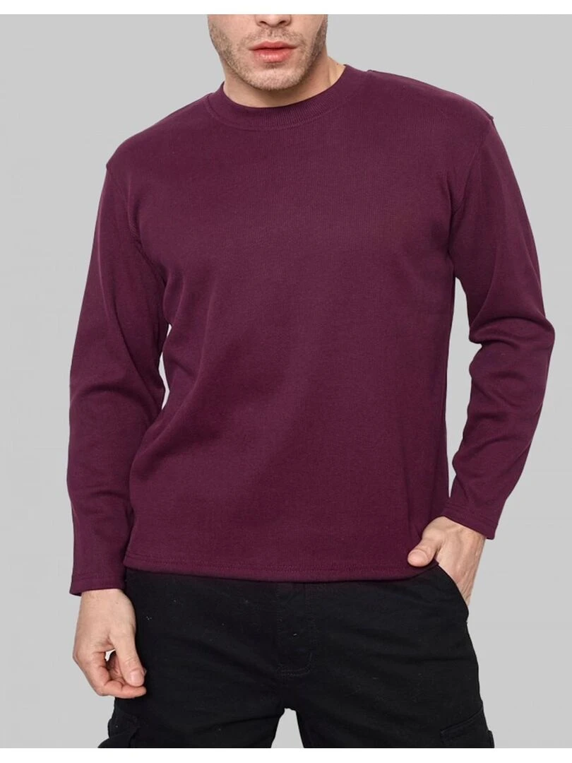 Pull Col Rond Kebello Bordeaux