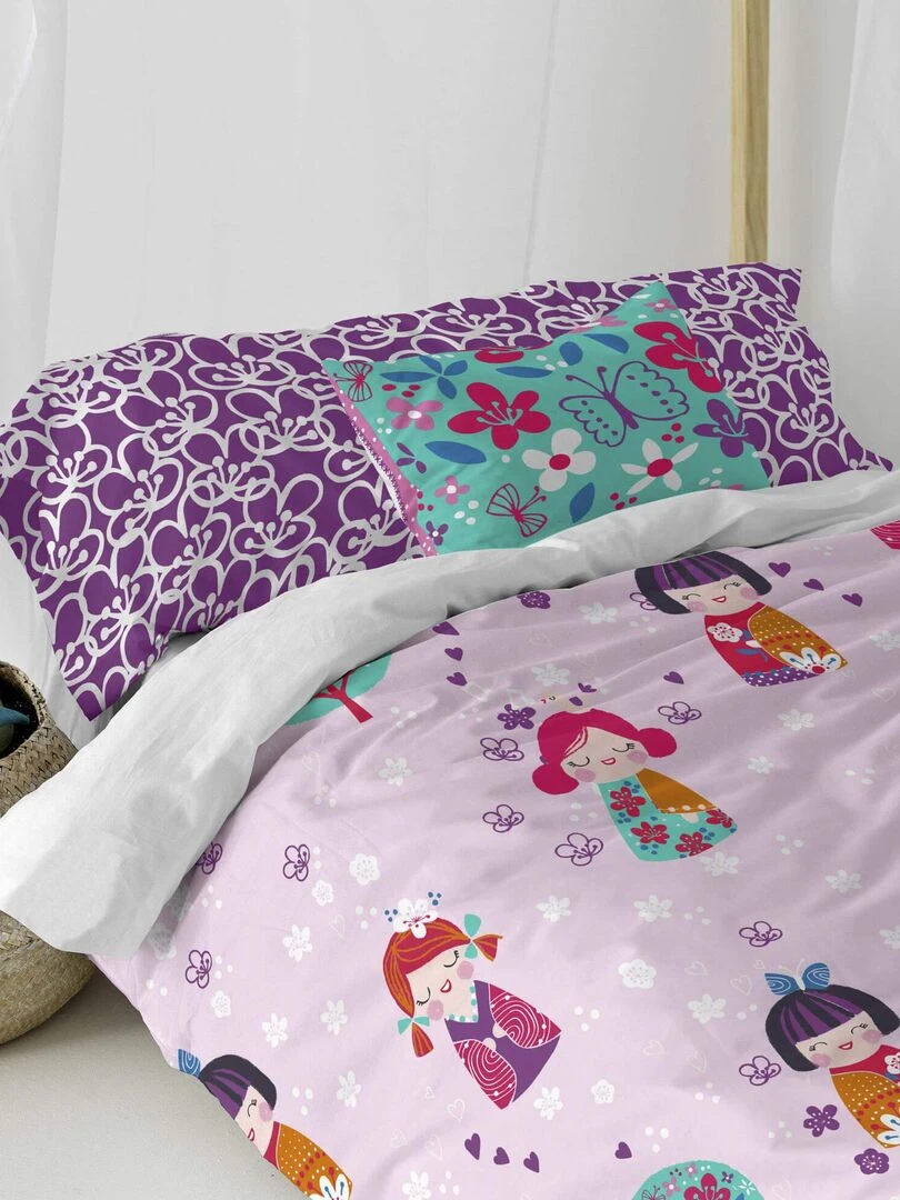 Housse de coussin Cherry blossom "Happyfriday"   Blanc