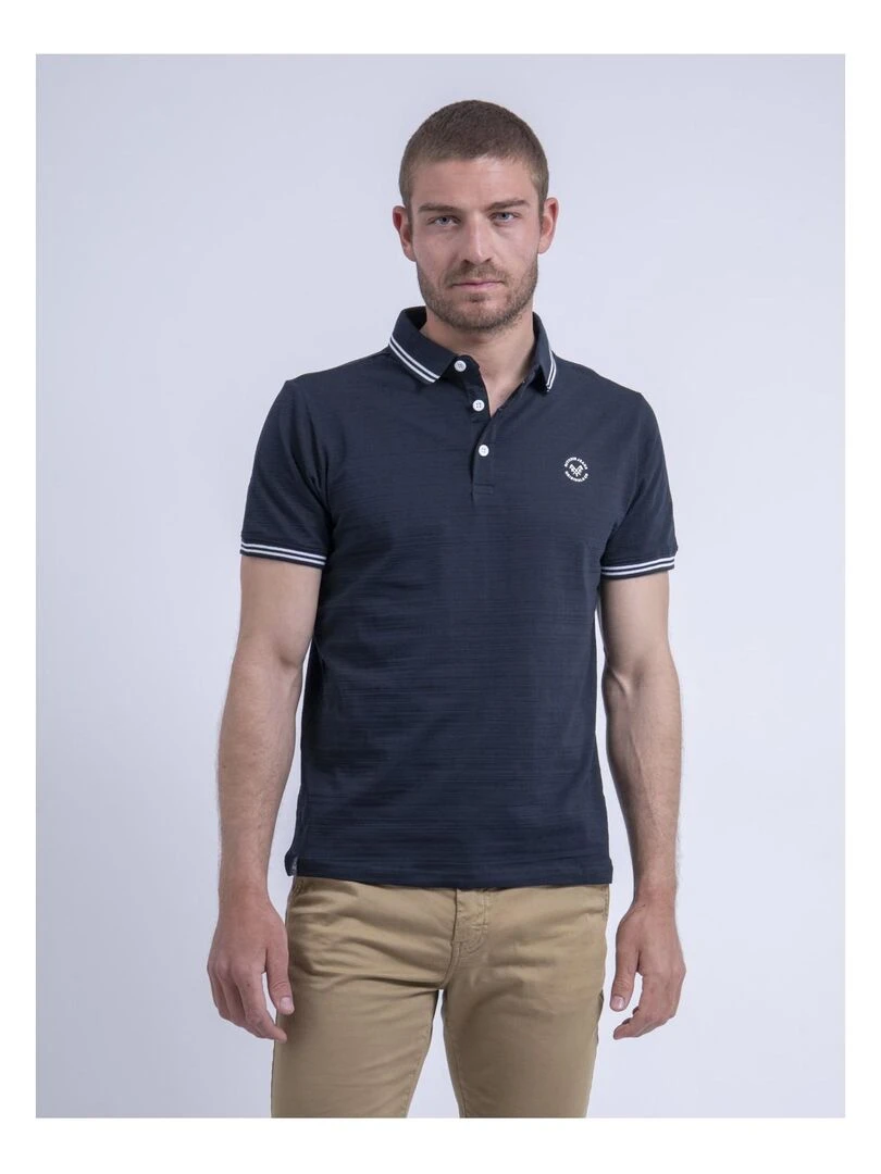 Polo manches courtes pur coton PILIAS Bleu marine