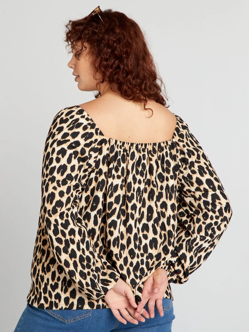 Blouse en maille crêpe   Léopard