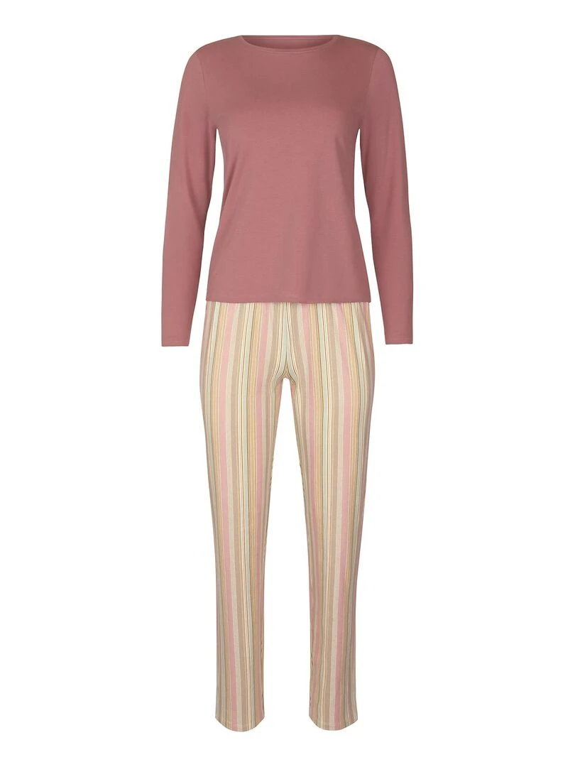 Pyjama pantalon top manches longues Maxine   Rose
