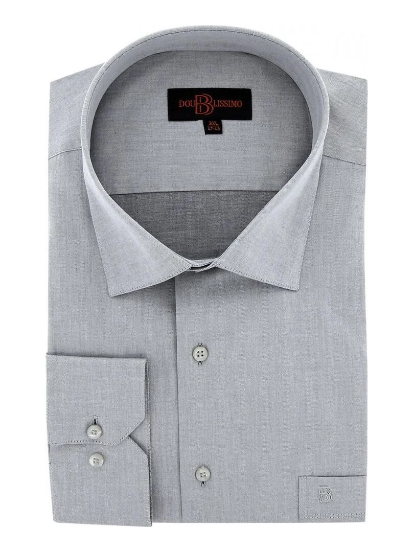 Chemise forte taille unie LISIO Gris