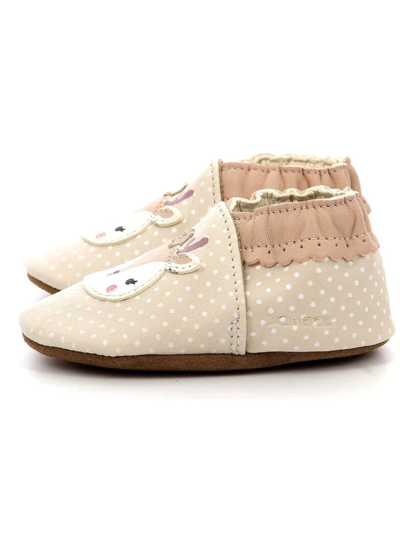 Chaussons Cuir Fancy Snow   Beige