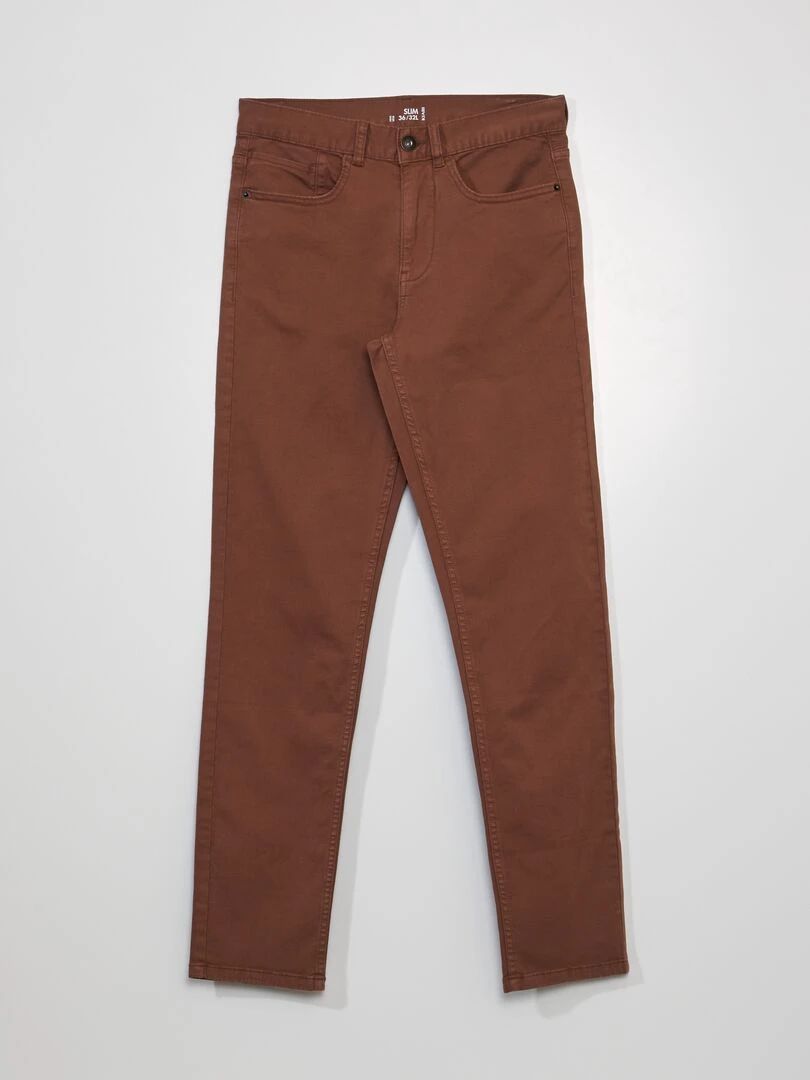 Jean slim 5 poches L32 Marron