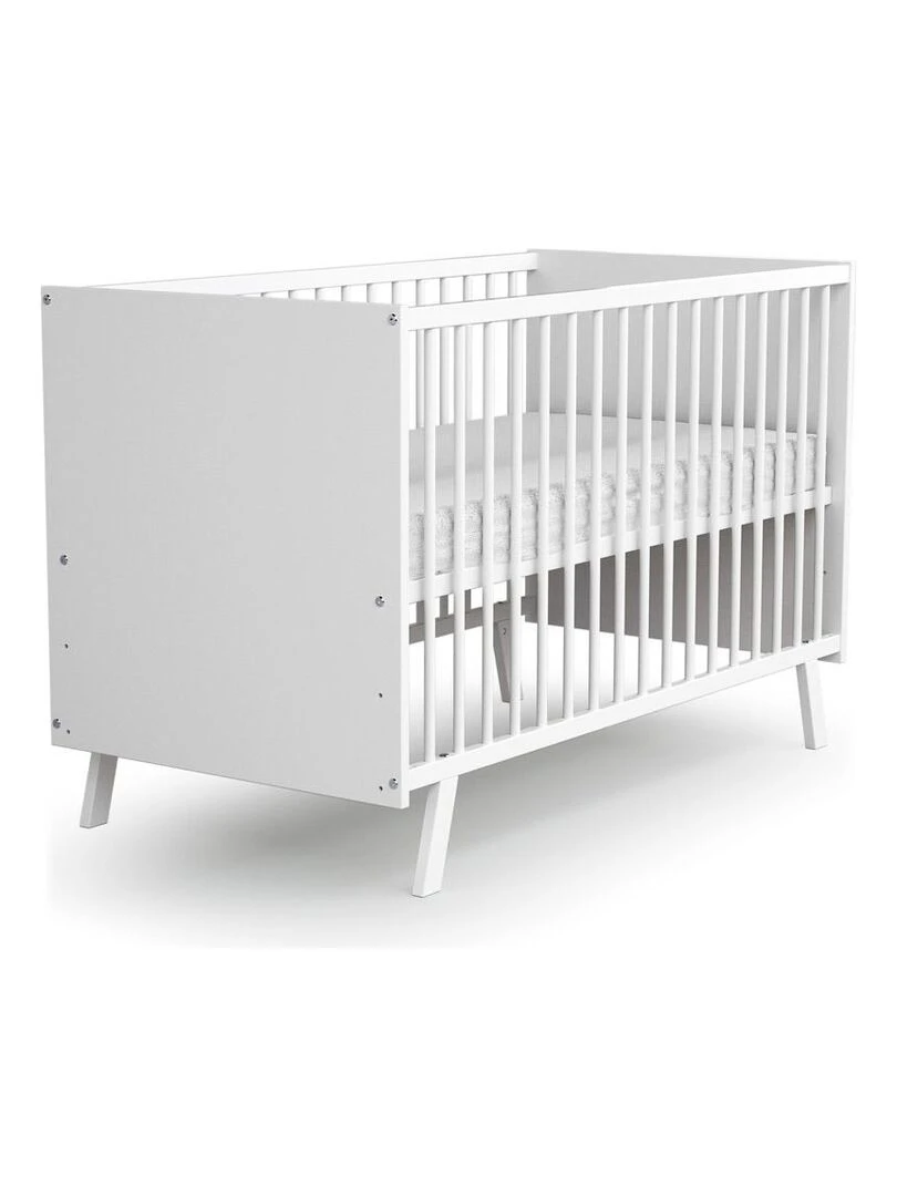 AT4 Lit bébé en bois Blanc