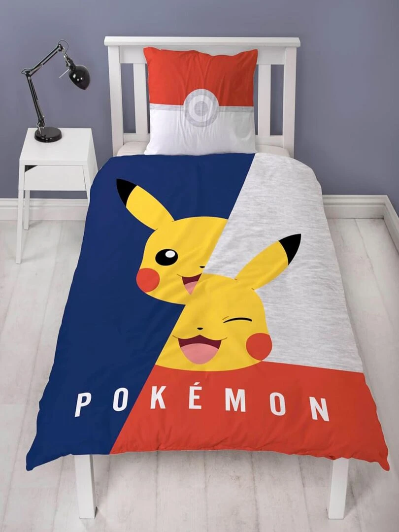 Parure de Lit Enfant Pikachu Déstructuré   Blanc