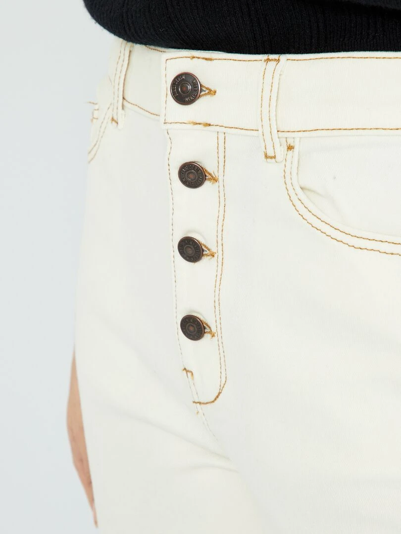 Jean mom à taille très haute   L32   Blanc