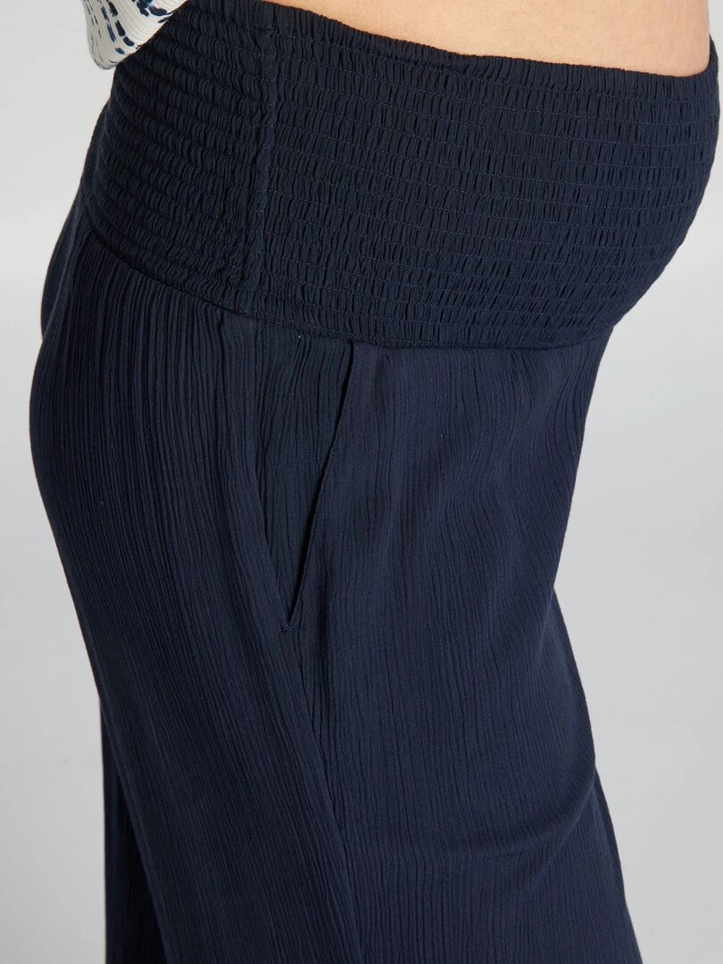 Pantalon grossesse avec base élastiquée   bleu marine
