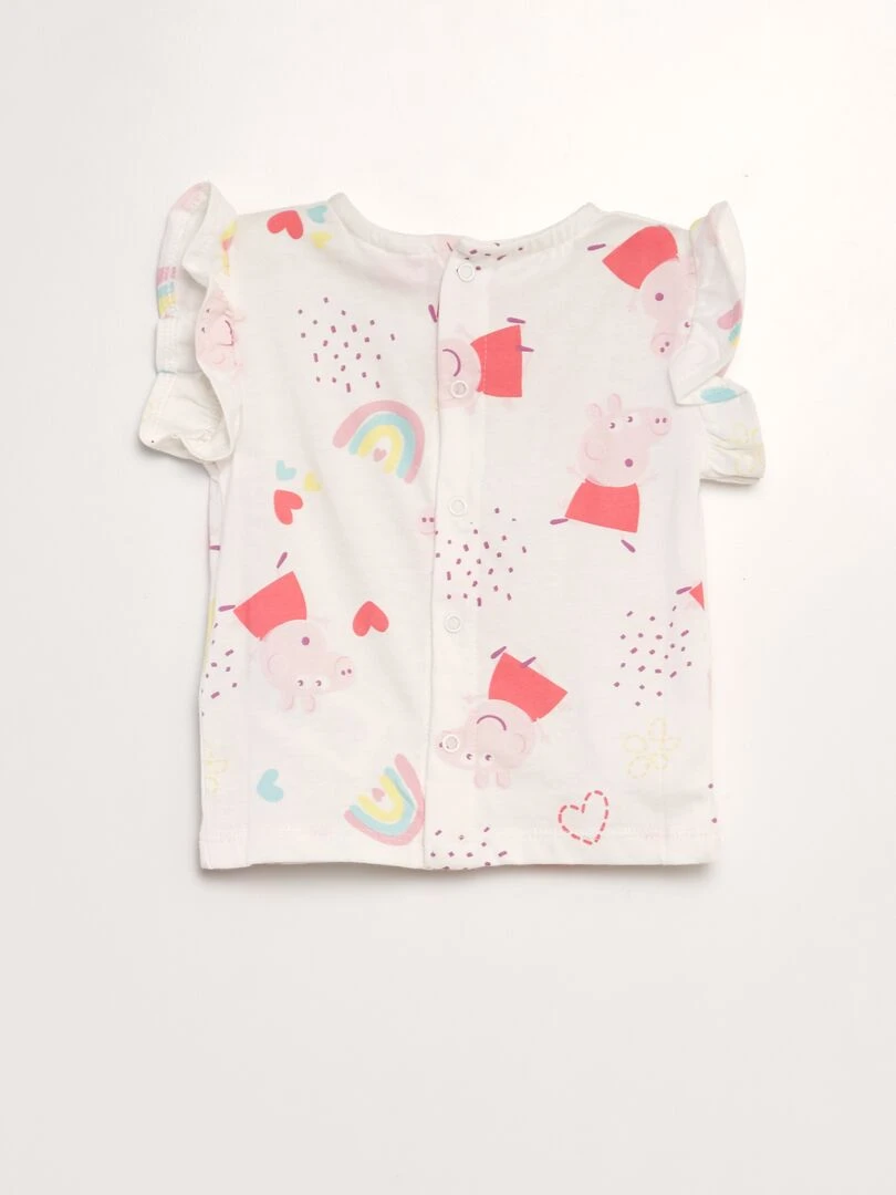 Ensemble tee shirt + short 'Peppa Pig'   Blanc