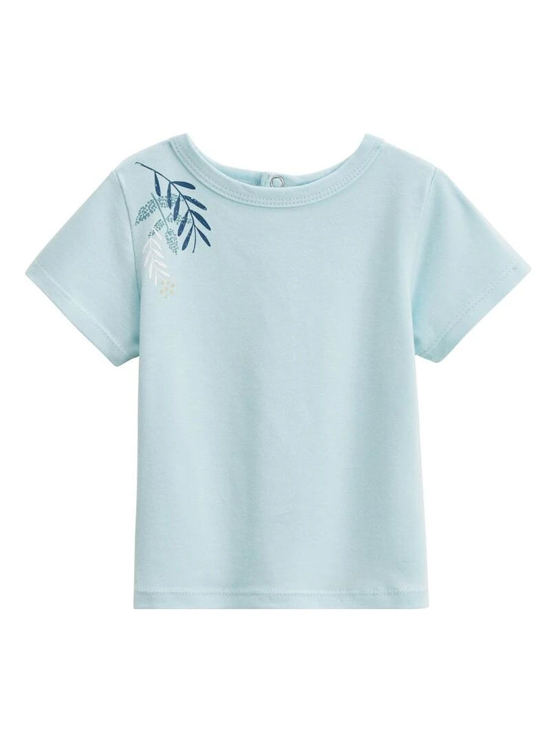 Ensemble salopette bébé en gaze de coton et t shirt Iskia   Bleu