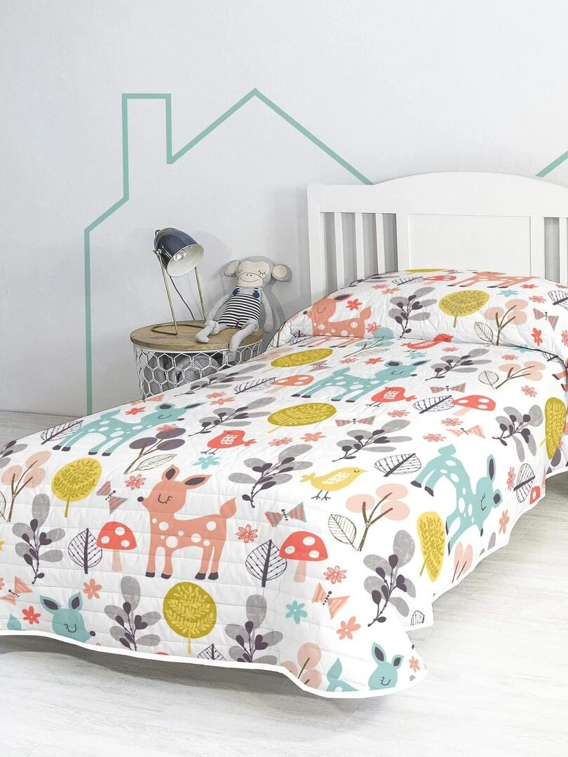 Couvre lit Woodland "Happyfriday" Multicolore