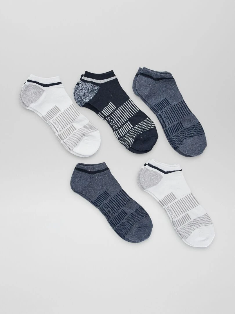 Lot de 5 chaussettes de sport invisibles Bleu