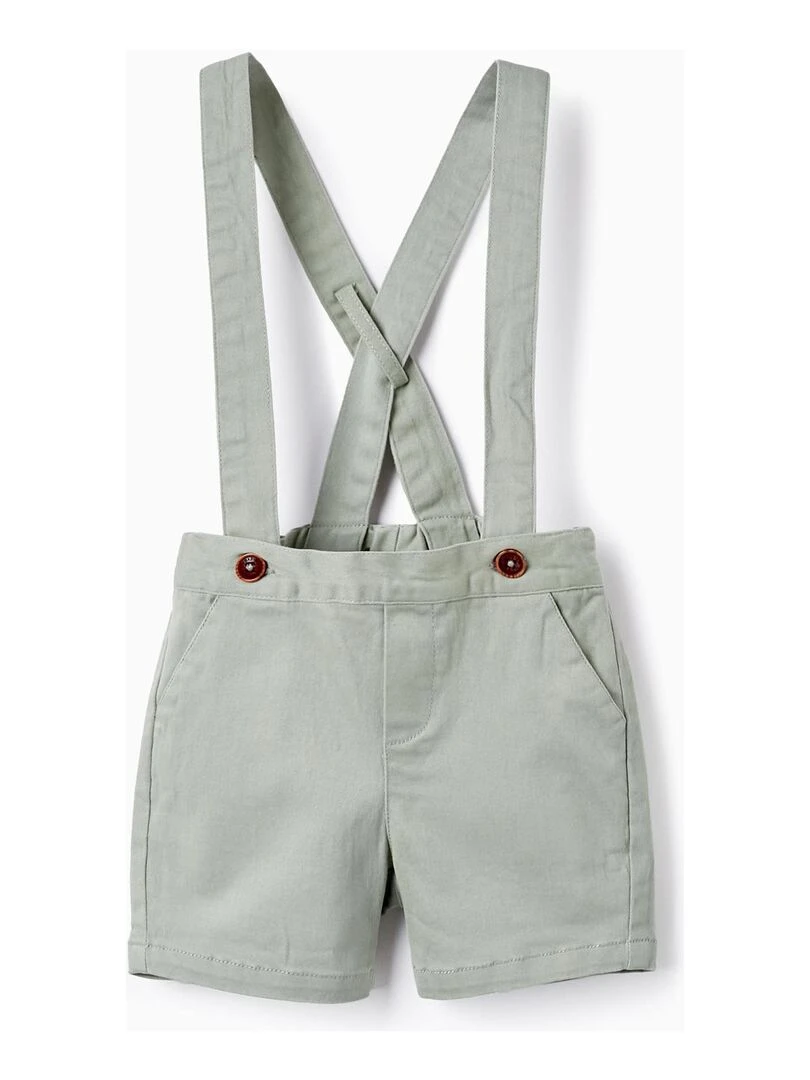 Shorts Chino avec Bretelles pour Bébé Garçon Vert clair
