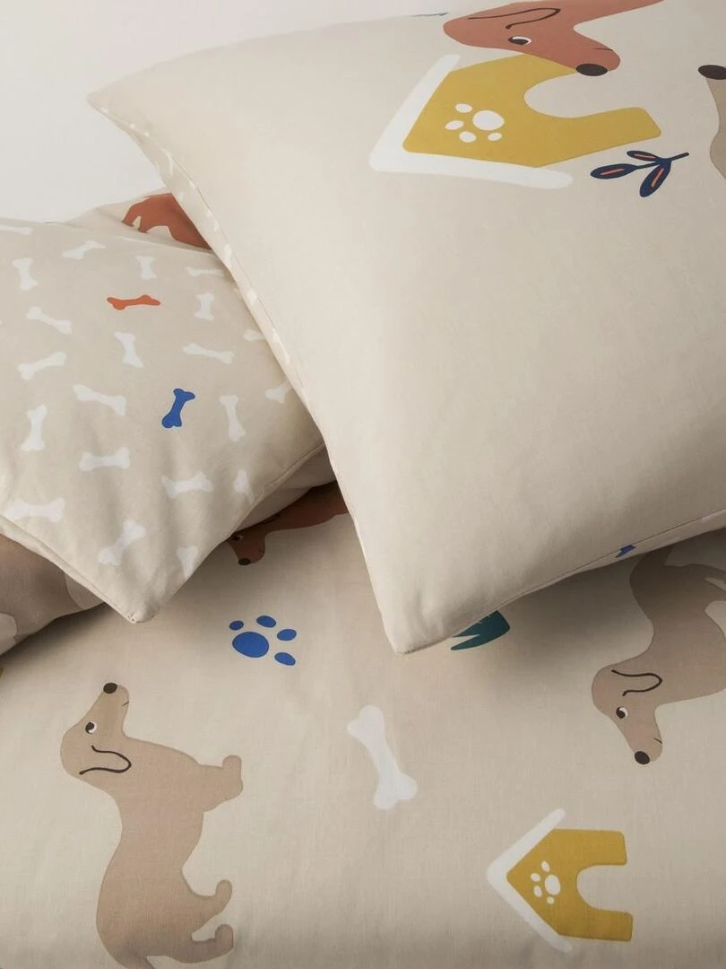 Future Home Parure de lit enfant en coton 57 fils imprimé Blanc