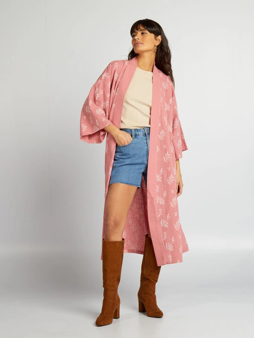 Blouse d'allaitement en gaze de coton   blanc