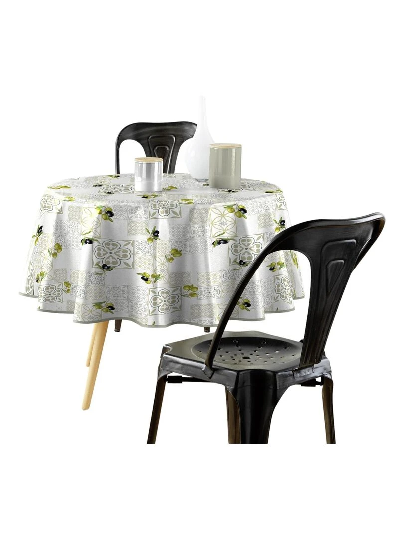 Nappe ronde 160 cm olive andalouse Vert